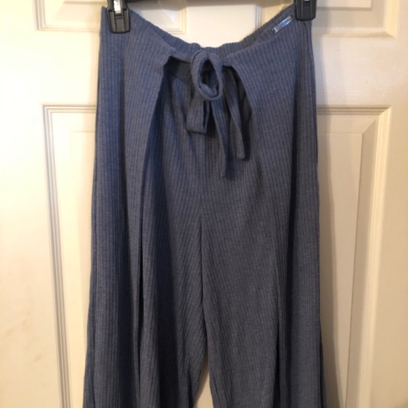 Betsy Johnson Lace Up Ribbed Knit Wide Leg - Picture 2 of 4